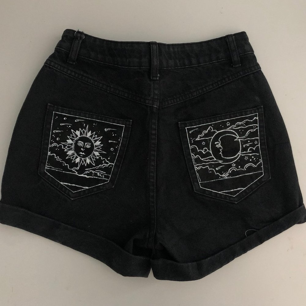Custom painted black shorts